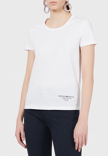 Белая футболка с принтом EMPORIO ARMANI - ИТАЛИЯ
