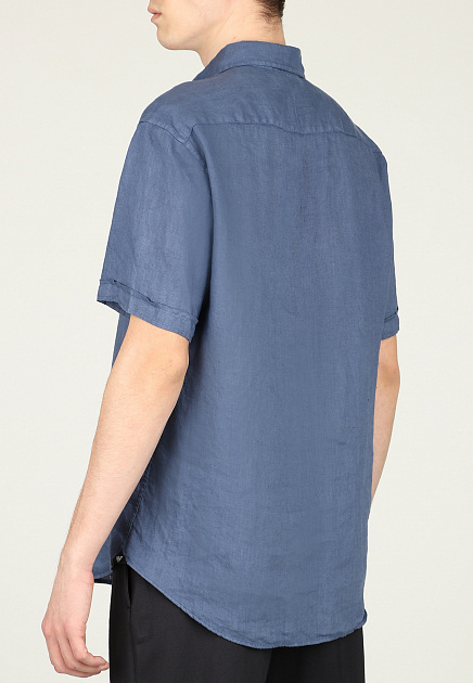 Рубашка EMPORIO ARMANI  - Лён - цвет синий