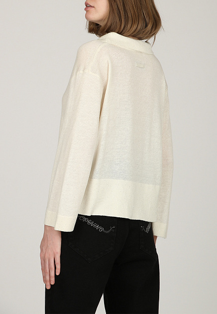 Пуловер MAX&MOI  - Лён, Шелк - цвет белый
