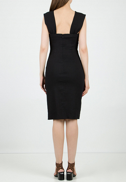 Платье PINKO  - Вискоза, Лён - цвет черный