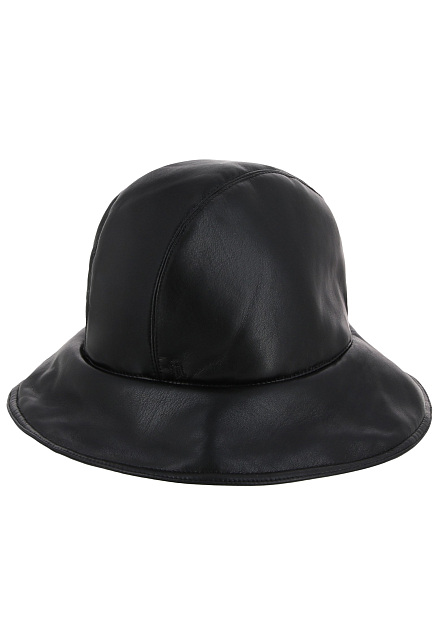 Черная шляпа из искусственной кожи NANUSHKA