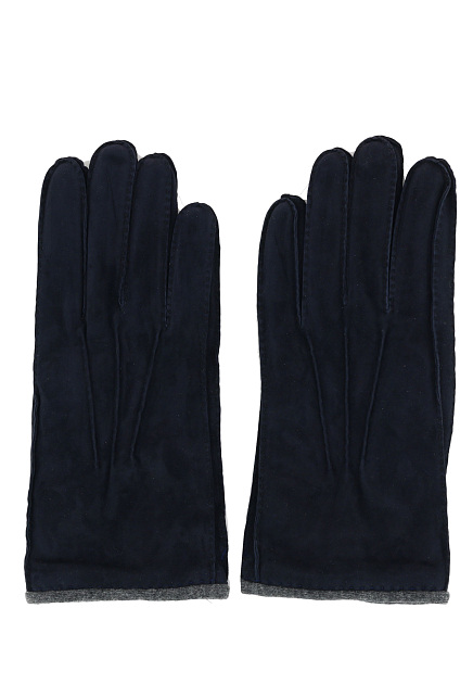 Синие замшевые перчатки с кашемировым подкладом MANDELLI - ИТАЛИЯ