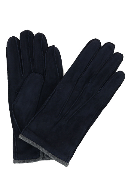 Синие замшевые перчатки с кашемировым подкладом MANDELLI