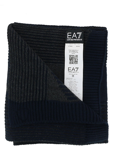 Комплект шапка шарф EA7  - Акрил - цвет синий