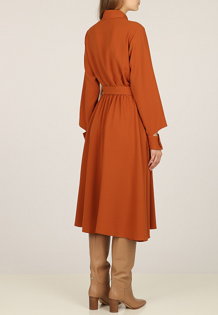 Платье POUSTOVIT  - Вискоза, Полиэстер - цвет оранжевый
