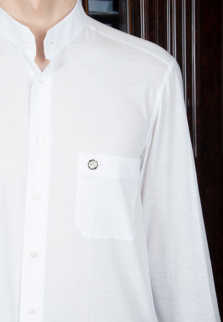 Рубашка из смеси льна и хлопка STEFANO RICCI  - Хлопок, Лён - цвет белый