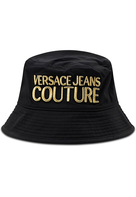 Черная шляпа-клош с вышитым логотипом VERSACE JEANS COUTURE