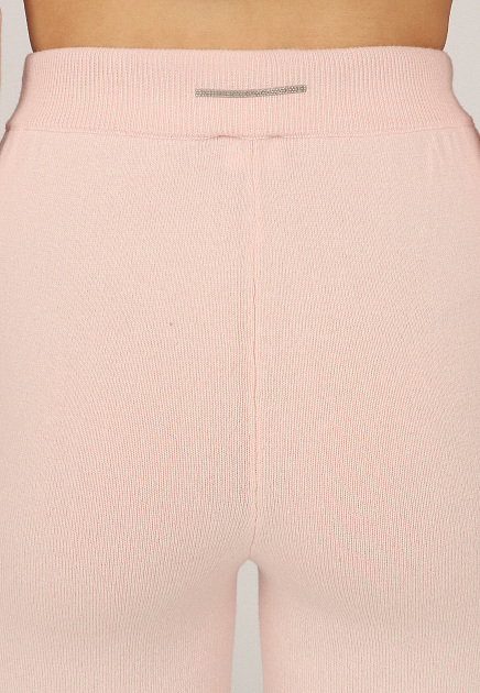 Розовые брюки из шерсти с добавлением кашемира и шёлка PESERICO