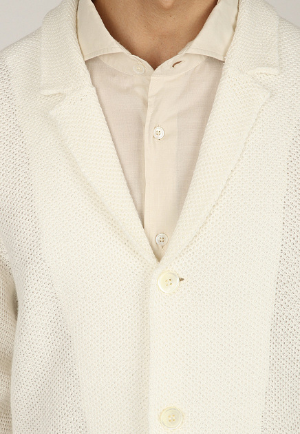 Пиджак ISAIA  - Шерсть, Лён - цвет белый