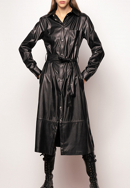 Платье PINKO  - Полиуретан - цвет черный