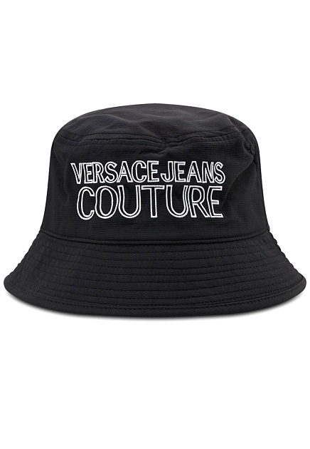 Черная шляпа-клош с вышитым логотипом VERSACE JEANS COUTURE