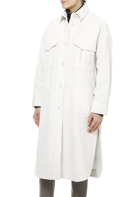 Белое пальто рубашечного кроя ELEVENTY