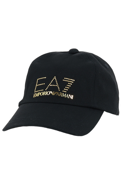 Черная бейсболка с золотым логотипом EA7 - ИТАЛИЯ
