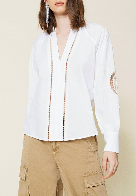 Блуза с контрастной вышивкой TWINSET Milano