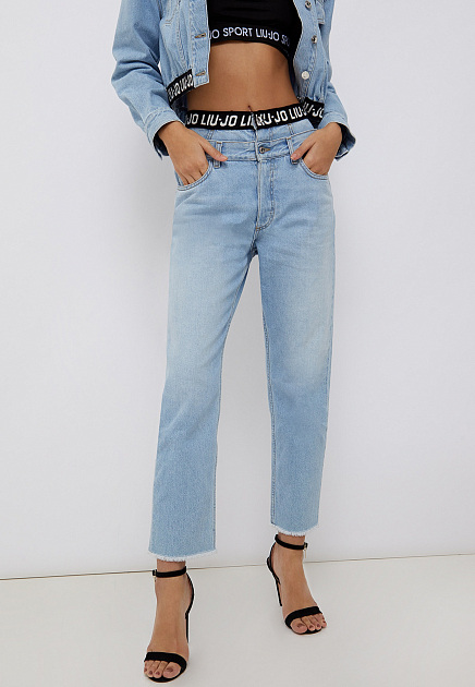 Прямые джинсы с логотипированной лентой LIU JO