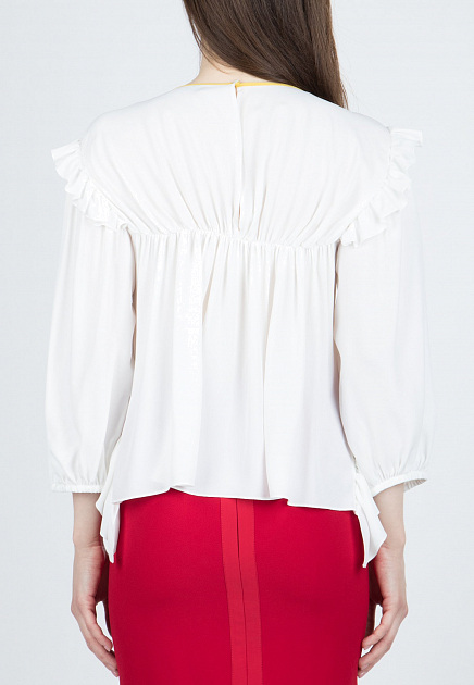 Блуза No21  - Ацетат, Шелк - цвет белый
