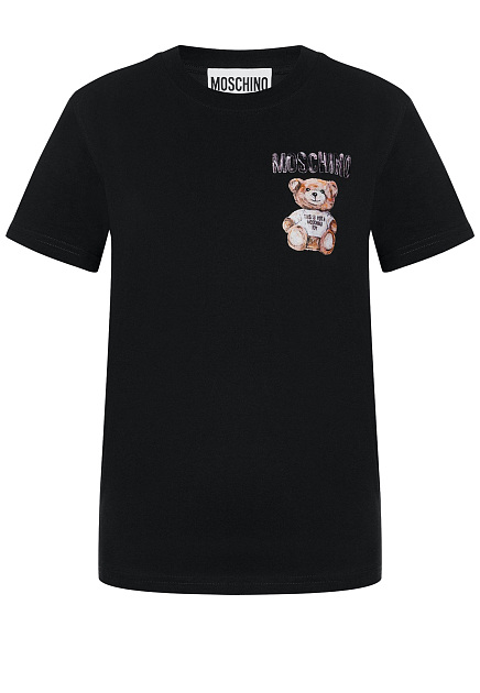 Хлопковая футболка Painted Teddy Bear MOSCHINO