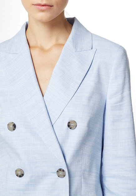 Пиджак PESERICO  - Шерсть, Лён - цвет голубой