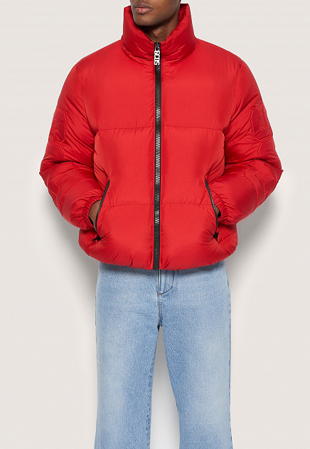 Красная короткая куртка GCDS