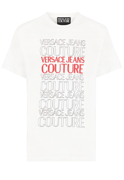 Белая футболка с логотипом VERSACE JEANS COUTURE