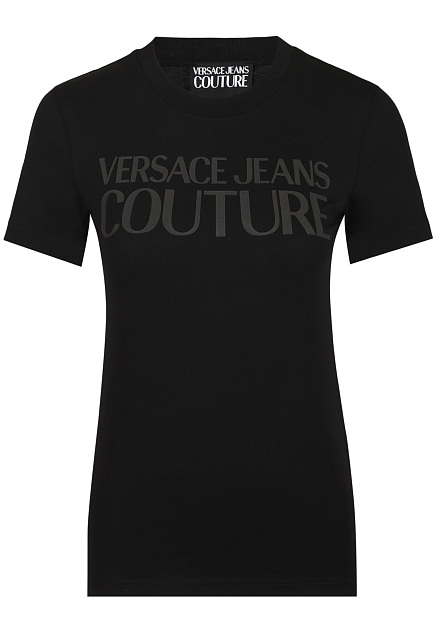 Черная футболка с принтом VERSACE JEANS COUTURE