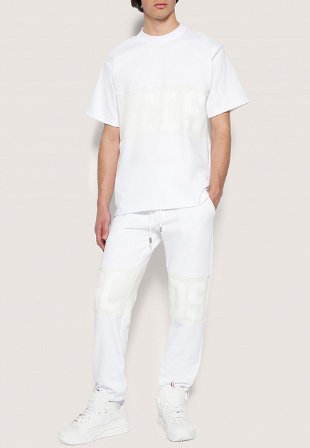 Белые спортивные брюки с логотипом GCDS