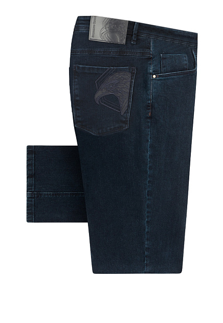 Прямые джинсы с кожаным логотипом  STEFANO RICCI