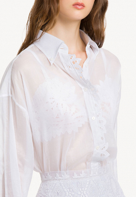 Рубашка ERMANNO SCERVINO  - Хлопок - цвет белый