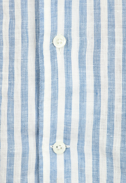 Рубашка c коротким рукавом CORNELIANI  - Лён - цвет голубой