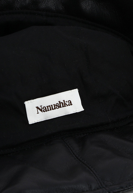 Черная шляпа из искусственной кожи NANUSHKA