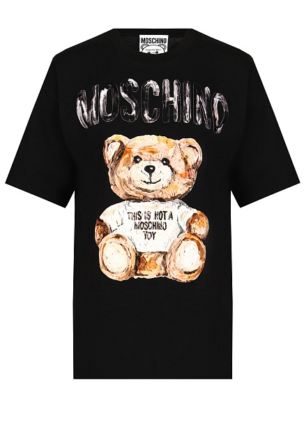 Удлиненная футболка с принтом Painted Teddy Bear MOSCHINO