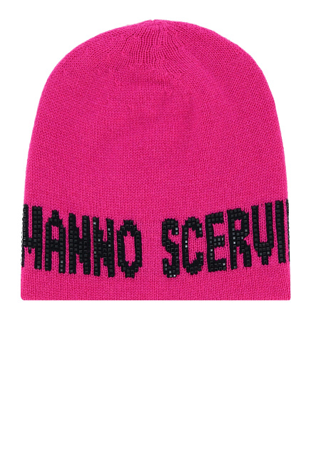 Ярко-розовая шапка из кашемира ERMANNO SCERVINO