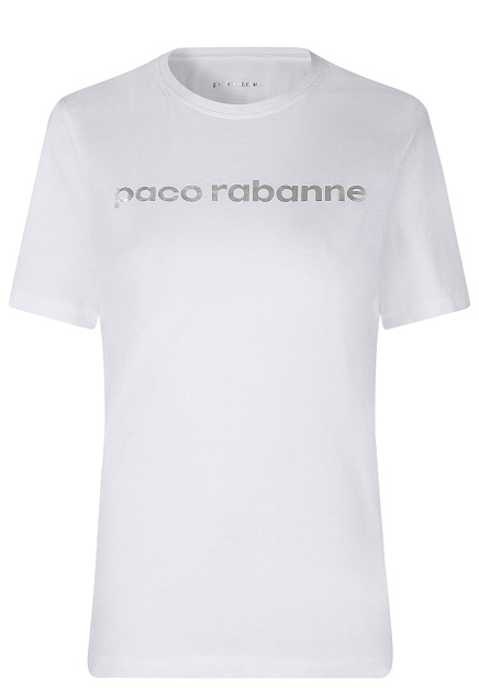 Хлопковая футболка с логотипом PACO RABANNE