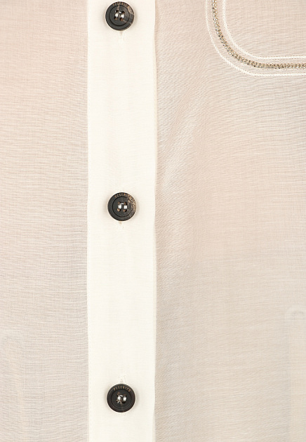 Рубашка PESERICO  - Хлопок, Шелк - цвет белый