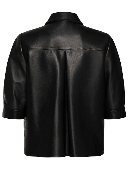Черная кожаная рубашка с коротким рукавом MAX&MOI - ФРАНЦИЯ