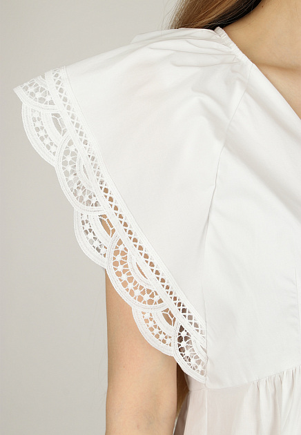 Платье TWINSET Milano  - Хлопок - цвет белый