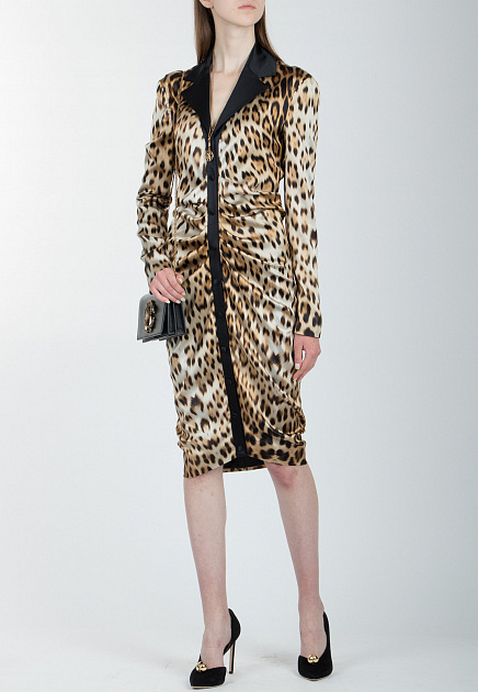Платье ROBERTO CAVALLI  - Шелк - цвет леопардовый
