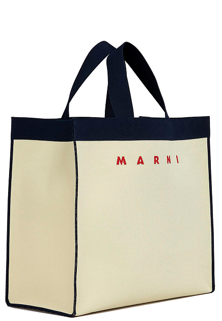 Двухцветная сумка-тоут с логотипом MARNI - ИТАЛИЯ