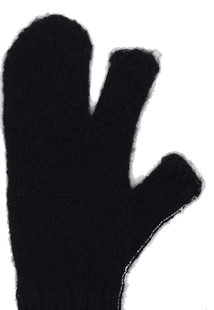 Черные перчатки с контрастным кантом MM6 Maison Margiela - ФРАНЦИЯ