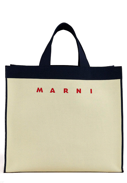 Двухцветная сумка-тоут с логотипом MARNI