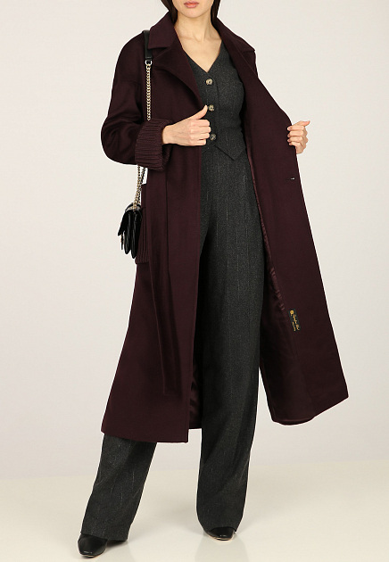 Шерстяное пальто с трикотажными карманами  TERESA TARDIA - ИТАЛИЯ