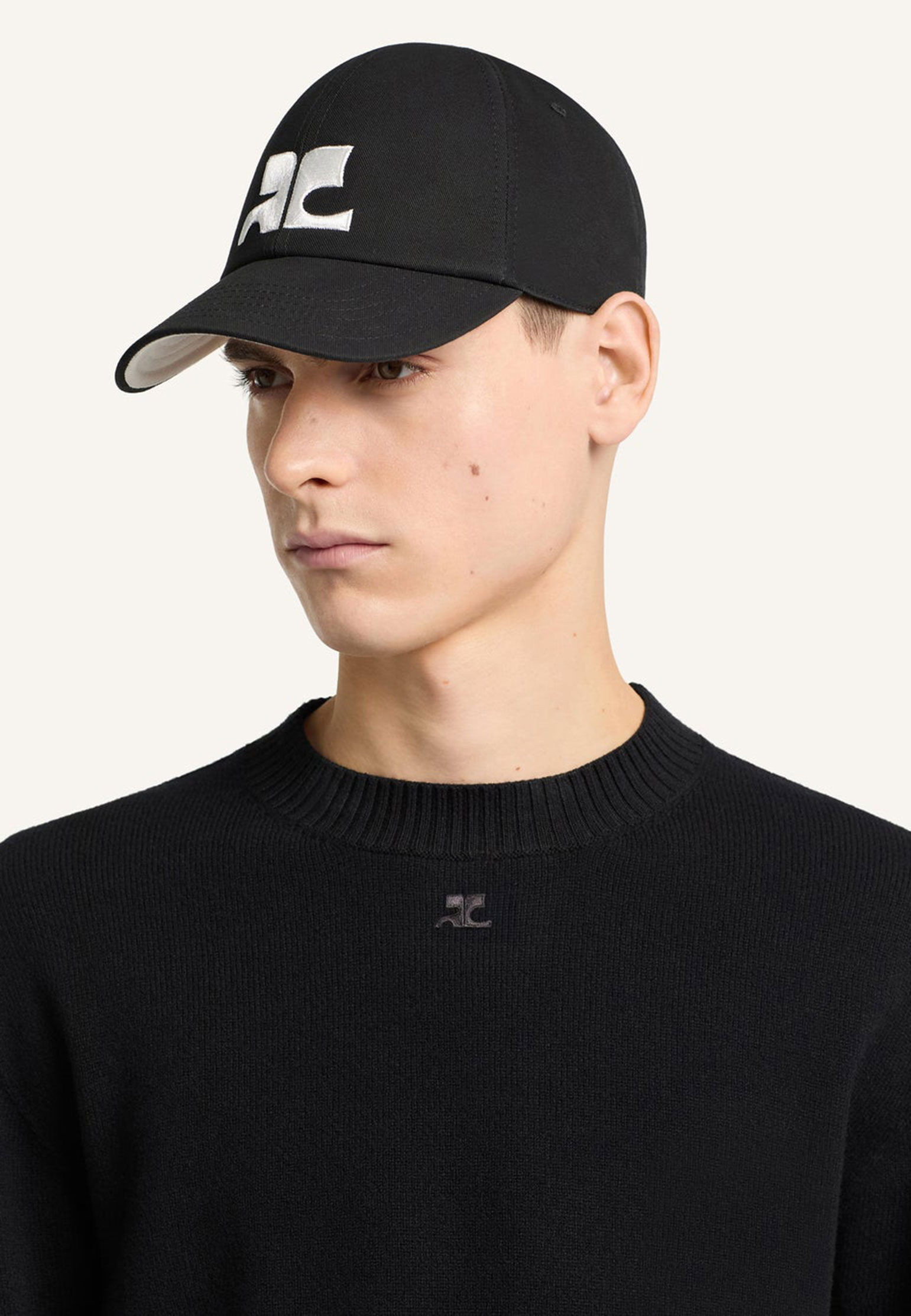 Хлопковая бейсболка с логотипом COURREGES