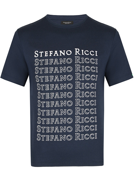 Синяя футболка с принтом STEFANO RICCI