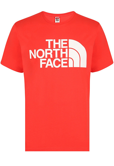 Красная футболка с крупным логотипом THE NORTH FACE