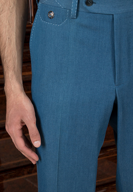 Хлопковые брюки STEFANO RICCI  - Хлопок - цвет синий