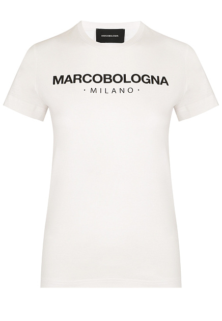 Белая футболка с принтом MARCO BOLOGNA