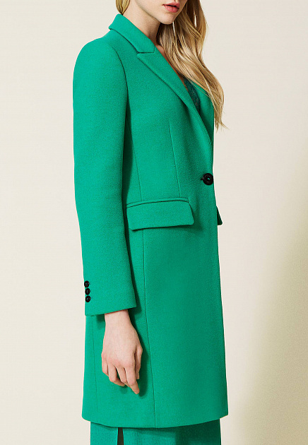 Пальто TWINSET Milano  - Шерсть - цвет зеленый