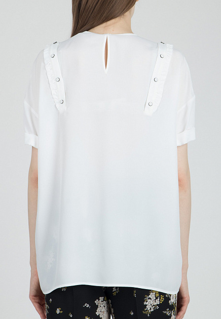 Блуза N21  - Ацетат, Шелк - цвет белый