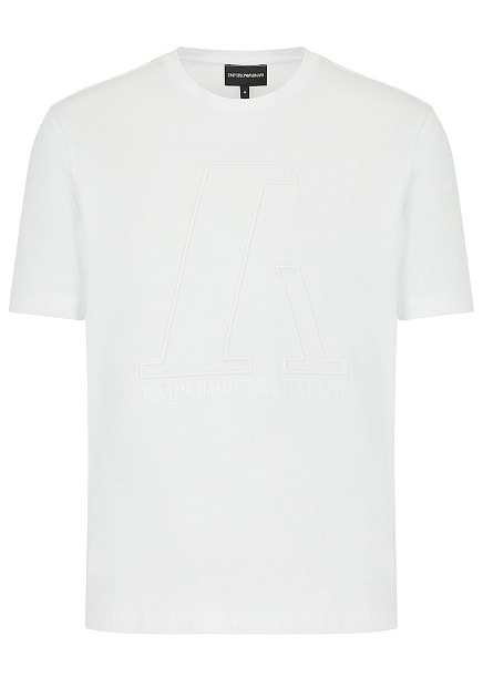 Белая футболка с принтом EMPORIO ARMANI