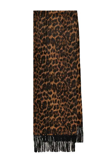 Леопардовый палантин с люрексом LUISA SPAGNOLI